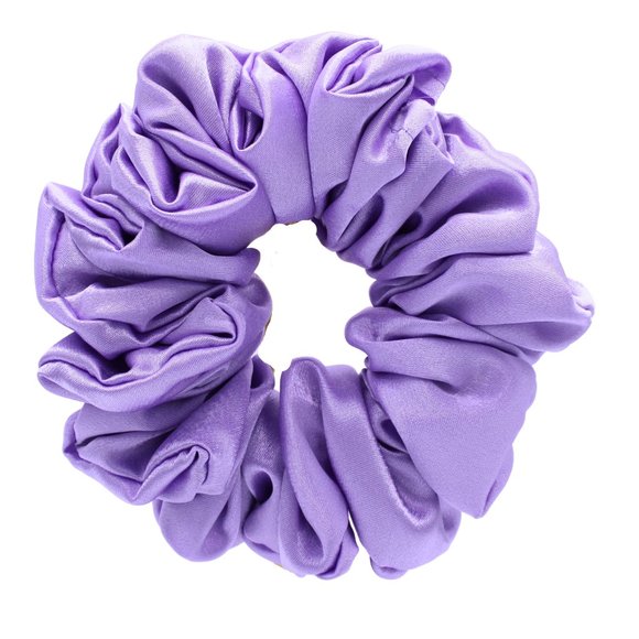 Large Lavender Satin Hair Scrunchie - Picture 1 of 4